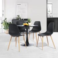 Juego de 4 sillas de comedor con asiento y respaldo suaves, con patas de metal macizo, para salón, dormitorio, cocina o comedor, ante marrón - details 57