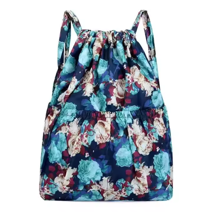 Mochila versátil de nailon con cordón para mujer, bolsa de deportes al aire libre, bolsa de cambio de gran capacidad, mochila de viaje ligera - 1