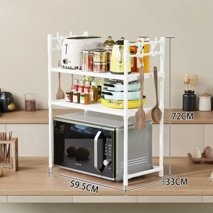 Estante de almacenamiento de cocina, estante para microondas multicapa, encimera de pie Simple, organizador para horno de condimentos, estante, accesorios de cocina - 1