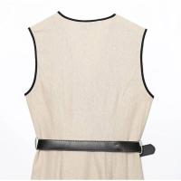 Elegante Vestido Midi de Moda Y2K con Cinturón Vestido Sin Mangas para Mujer - details 3