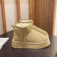 Zapatos informales cálidos de nieve de felpa corta para mujer, botas de gamuza con parte inferior plana, invierno, 2023 - details 11
