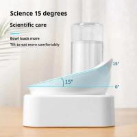 Cuencos Dobles para Perros y Gatos Cuenco de Agua y Comida Inclinable Cuencos Elevados de 15 Grados con Botella de Agua Automática Comedero para Mascotas - details 2