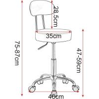 Taburete de Trabajo de 1 Pieza Giratorio Taburete de Silla Giratoria Silla de Oficina con Respaldo de Altura Regulable en Blanco - details 8