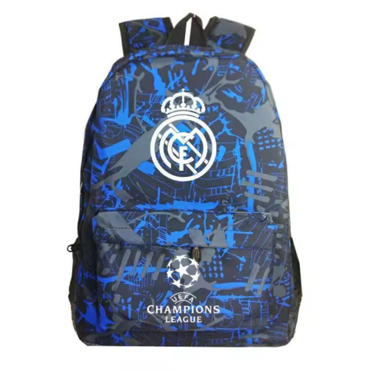 Mochila con Gráfico de Real Madrid de la Liga de Campeones de la UEFA Ideal para Aficionados, Estudiantes y Uso Escolar o de Hombro - 1
