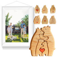Rompecabezas de Arte de Madera de Familia de Oso Decoración de Navidad 2023 - details 5