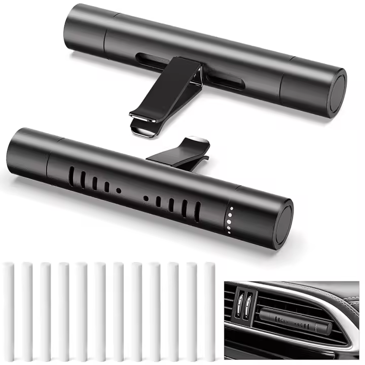 Difusor de ambientador de coche personalizado, Clips de ventilación para decoración de coche, accesorios con 12 palos de recarga para coche, oficina, cocina, baño, casas de mascotas, 2 paquetes - 1