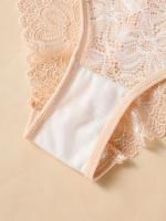 Una sola pieza, elegante encaje negro y rojo sexy de dos tonos de ropa interior para mujeres, con una entrepierna cómoda y transpirable. - details 11