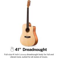 4/4 para Adulto Principiantes Guitarra Kit Mini Jumbo Cutaway 40 Pulgadas con Pickup Bolsa Cuerda Afinador Negro - details 20
