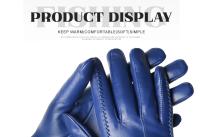 Guantes de piel de oveja para mujer, manoplas cortas de terciopelo fino para pantalla táctil, de cuero, de buena calidad, para invierno, 2226 - details 38