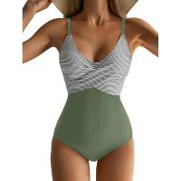2025 Traje de baño de una pieza de talla grande para mujer, sexy con cuello en V profundo, bikini, tanga, monokini, traje de baño - details 6
