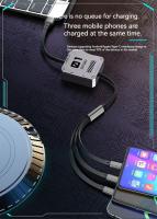 Cable de carga rápida estilo Mech, 3 en 1, 6A, 66W, Cable de carga retráctil portátil, línea de cargador tipo C, Micro USB para iPhone, Xiaomi, Huawei, Android - details 3