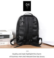 Mochila de piel auténtica 100% para hombre, mochila para portátil de 14 pulgadas, vintage, a la moda - details 6