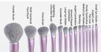 Jessup - Juego de 14 brochas de maquillaje veganas profesionales para base, sombras de ojos y polvos de contorno, morado de lujo T512 - details 2
