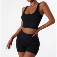 Sujetador deportivo cómodo y agradable para la piel con almohadilla para el pecho, camiseta sin mangas para mujer, gimnasio, Fitness, correr, Yoga, chaleco elástico, ropa interior para mujer - details 24