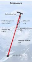 Montañismo al aire libre Trekking bastón plegable de Trekking cinco muletas telescópicas viaje escalada deportes bastón de aleación de aluminio - details 3