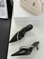 Sandalias de Cadena de Diamantes de Imitación Altas Puntiagudas Estilo Tacón Niche para Mujeres - details 4