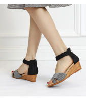 Sandalias para mujer, nuevas sandalias de verano para mujer, zapatos de verano tejidos, tacones de cuña de moda romana. - details 8