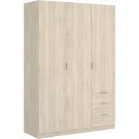 Armario ropero de 3 Puertas y 3 cajones, Gran Capacidad, Natural/Blanco, 121x184x52 cm - details 16