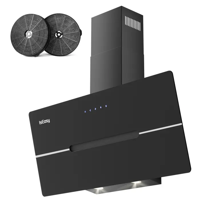 Extractor de Cocina con Ventilación de Alta Eficiencia Iseasy 90 cm, Extracción Recirculante, Luz LED, Control Táctil, Montado en la Pared - 1