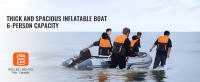 SucceBuy Bote inflable, bote deportivo de popa para 6 personas, capacidad de 1500 libras, piso de madera marina, banco de aluminio ajustable - details 0