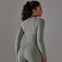 Nessaj-camisas de yoga sin costuras para mujer, top corto de manga larga, ropa deportiva para yoga, fitness, gimnasio, entrenamiento, correr - details 3