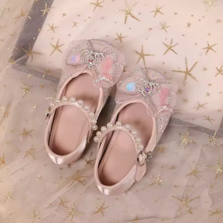 Nueva suela suave cómoda niña niña flor escuela primaria estudiante princesa zapatos de bebé - 1