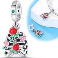 Abalorio de calabaza escalofriante que brilla en la oscuridad, Pulsera Original de Plata de Ley 925 para fabricación de joyas - details 2