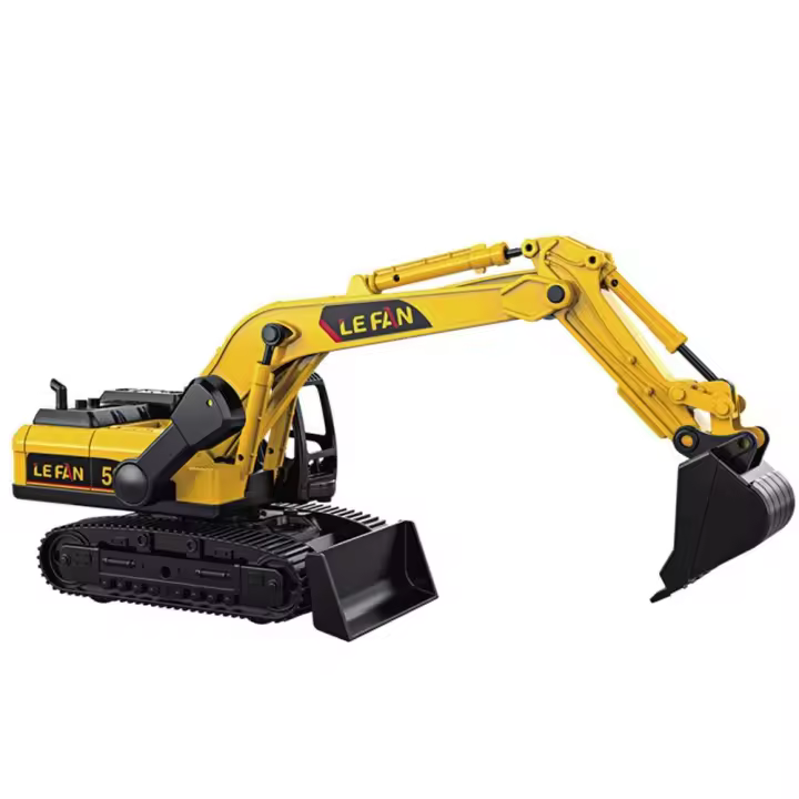 Excavadora de perforación, modelo de ingeniería, coches, vehículo de juguete, grúa de simulación, Bulldozer, educación, camión inercial, juguete - 1