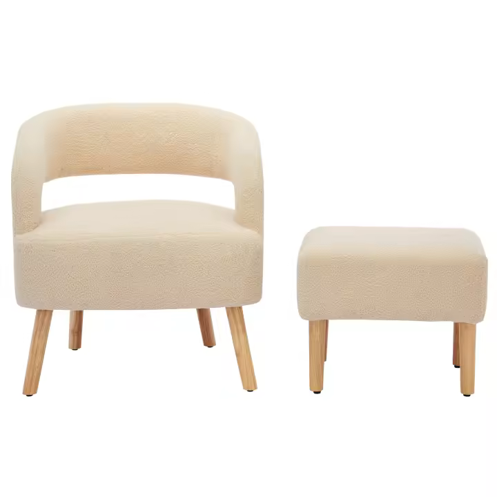 Silla de Ocio con Descansillo para Pies Silla de Brazo Novelty de Tela - 1