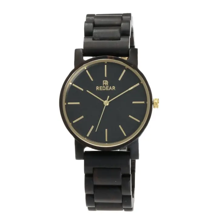 【2025 Nuevo en Italia】Reloj Unisex Ébano - Diseño Exclusivo 48mm, Movimiento Suizo, Pulsera Madera Maciza con Cierre Resorte, Cristal Mineral 37mm, Ideal para Regalos de Lujo y Elegancia - 1