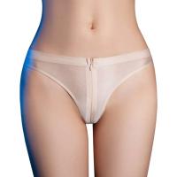 Ropa interior sexy para mujer, brillante y aceitosa con cremallera, ropa interior transparente sin costuras - details 22