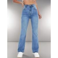 Nuevos jeans de mezclilla lavados de cintura alta versátiles informales de estilo europeo y americano adelgazantes para mujer - details 1