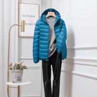 Chaqueta de plumón ultraligera con capucha para mujer, cálida y fina, talla grande - details 6