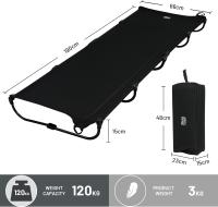 Cama Plegable Compacta Acampada Cama de Camping Jardin Portátil Ultraligera Fuerte Resistente, Capacidad de 120kg - details 20