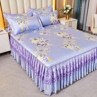 Funda de Cama de Encaje Clásico Royal Blue 2/3 Pcs Lavable con Banda Elástica - details 7