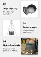 Widesea-Olla colgante para acampar, utensilios de cocina para exteriores, vajilla de bombeo para 4-6 personas, Picnic, turismo - details 3