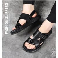 Sandalias de Verano para Hombres Suelas Gruesas, Estilo Casual, Zapatillas de Playa de Cuero Antideslizante, Doble Propósito - details 2