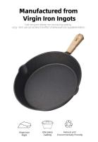 Sartén de hierro fundido para acampar, sartén antiadherente para parrilla al aire libre, utensilios de cocina para freír resistentes para carne, cocina casera, fogata - details 2