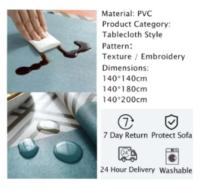 Tablecloth cover tablecloth waterproof, oil-proof and anti-slip tablecloth 4/6/8/10 seats - details 4