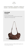 Nuevo bolso de estilo retro americano con diseño de locomotora, bolso de axila, bolso de mensajero de hombro de cuero vacuno. - details 6