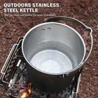 Hervidor de agua para exteriores de 1,2 litros con tapa de acero inoxidable, utilizado para hervir agua, acampar, hacer picnic, hacer senderismo, mochileros, 2025 - details 0