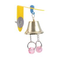 Juguete para colgar con cuentas de periquito de colores, juguete colgante de acrílico/Metal con campana para loro, juguete para jugar con cacatúa, campana para masticar pájaros, campana colgante - details 6