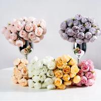 Flores Artificiales de Peonía 27 Cabezas para Decoración de Búzco de Boda y Fiesta - details 2