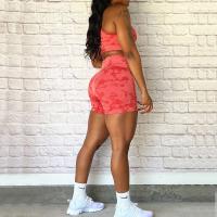 Conjunto de Yoga Camo sin Costuras para Mujeres Monos de Gimnasio Romper Leggings de Manga Corta - details 3