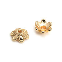 50 Uds. De cuentas redondas de latón de Color dorado de 18K, tapas de hojas de árbol y flores, suministros para hacer cuentas de joyería, accesorios Diy - details 97