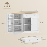 Armario de Cocina con Estante de Puerta Almacenamiento Magnético Ajustable Blanco y Roble - details 2