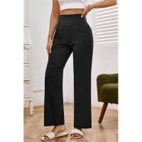 Pantalones de pierna ancha para mujer, cintura alta, lisos, rectos, tres nuevos en otoño, moda coreana, cómodos - details 3