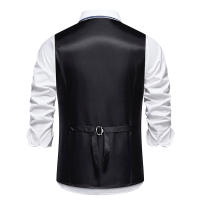 Chaleco de Traje Slim Fit para Hombres Nuevo Arrival Accesorios de Cadenas de Moda Casual Vintage Para Fiesta de Boda Material Exterior de Poliéster - details 12