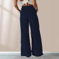 Nuevo artículo para mujer, pantalones largos de pana de cintura alta, informales, adelgazantes, con pierna recta, para mujer - details 1