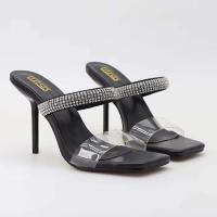 Y Sandalias Tacones altos de cristal Hilo Diamante Moda al aire libre Tamaño único Zapatos de mujer - details 17
